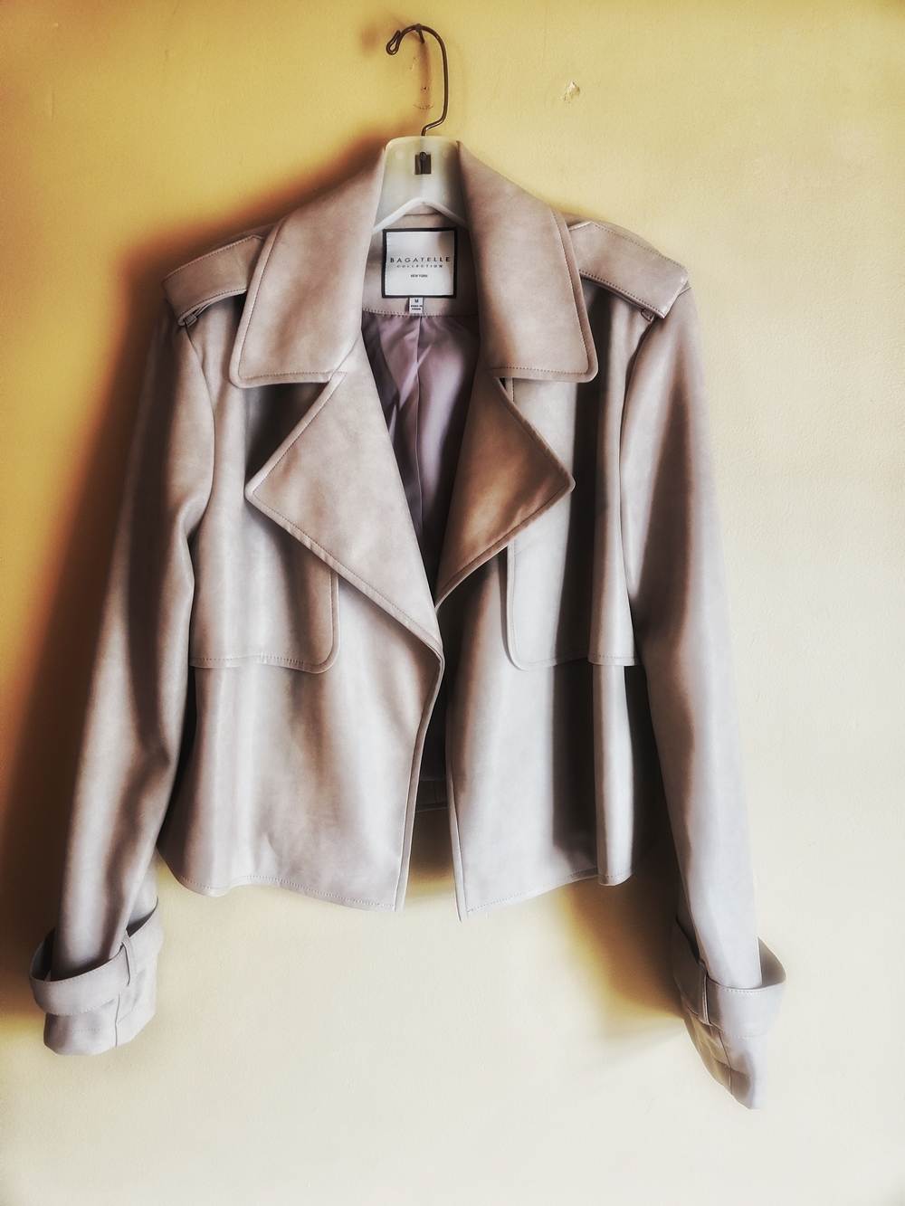 Soft Taupe Suede Cropped Jacket - Brand: Bagatelle Collection